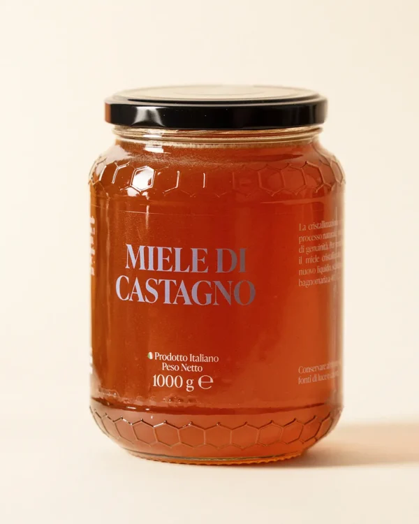 Vasetto grande di Miele di Castagno da 1kg prodotto artigianalmente in Molise - Apicoltura Lanni