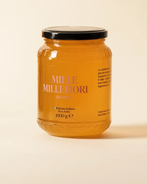 Vasetto grande di Miele Millefiori da 1kg prodotto artigianalmente in Molise - Apicoltura Lanni